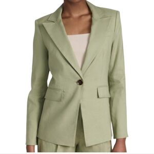 Veronica Beard Sedgwick linen-blend Dickey Jacket in washed sage...size 6